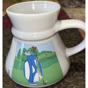 VTG Otagiri Japan No Spill Coffee Mug Cup Travel Wide Bottom Golf Bag